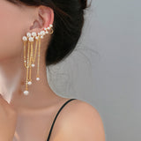 925 Silver Post Pearl Fringe Asymmetric Earrings – Holiday Gift Ideas — 2