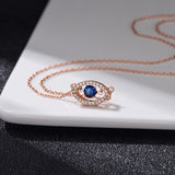 Lucky Blue Eyes Tear Rose Gold Necklace – Jewelry Gift Ideas — 5