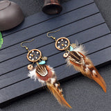 Women's Fashion Trend Gradient Brown Feather Earrings – Stylish Gifts — 4