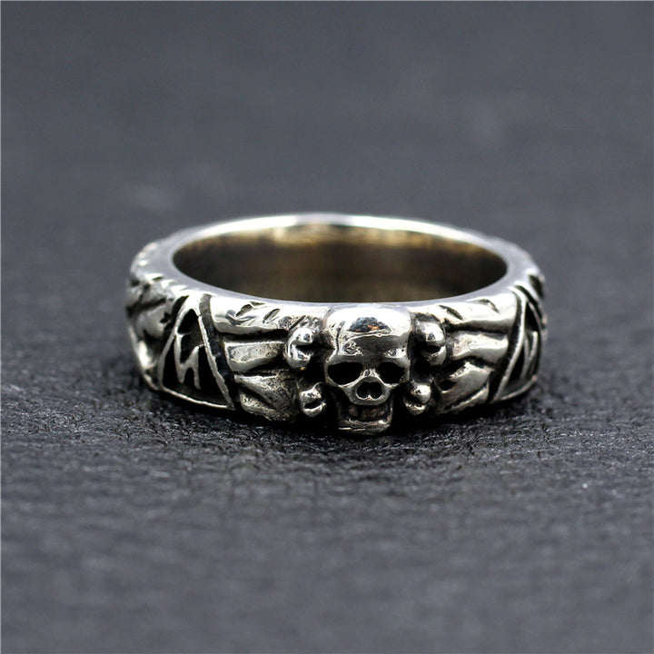 Mens Fashion Simple Sterling Silver Skull Ring – Stylish Gifts — 1