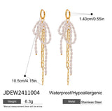 Bowknot Tassel Niche Retro Titanium Steel Earrings – Useful Gifts — 3