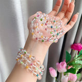 Natural White Crystal Bracelet Iced Round Beads – Jewelry Gift Ideas — 1