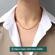 Female Titanium Steel Plated 18K Clavicle Chain – Jewelry Gift Ideas — 20