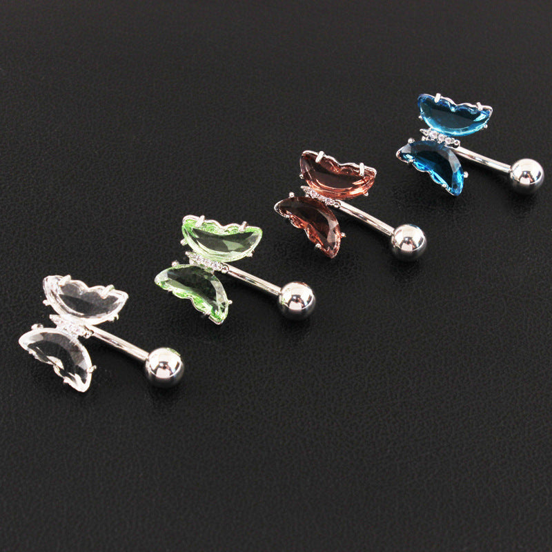 Short Titanium Steel Zircon Small Butterfly – Small Gift Ideas — 1
