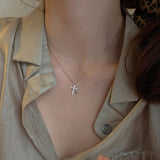 Ladies Sterling Silver Cross Zircon Necklace – Jewelry Gift Ideas — 3