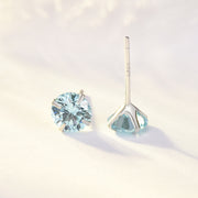 Simple Birthstone Four-Claw Zircon Earrings – Holiday Gift Ideas — 9