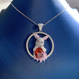 Rabbit Pendant Necklace 10X14 Dove Blood Red – Jewelry Gift Ideas — 2