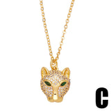 Leopard Head Pendant Necklace With Zirconia – Jewelry Gift Ideas — 4
