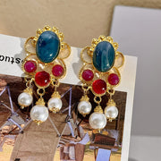 Women Girl Vintage Blue Crystal Earrings – Gifts for Her — 13