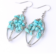 Natural Crystal Crushed Stone Earrings Handmade Tree – Gifts for Her — 6