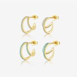 Double C Full Rhinestone Zircon Geometric Ins Temperament – Gift Ideas — 2