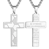 Men's Stainless Steel Lettering Cross Necklace – Jewelry Gift Ideas — 18