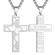 Men's Stainless Steel Lettering Cross Necklace – Jewelry Gift Ideas — 18