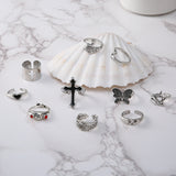 Exaggerated Oil Cross Personality Ring 10 Piece Set – Gift Ideas — 4