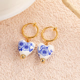 Vintage Hand Painted Blue And White Ceramic Beaded – Stylish Gifts — 7