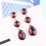Women's Drop Shape Glass Gemstone Earrings – Gifts for Her — 3