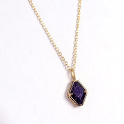 925 Silver Inlaid Blue Emerald Women's Necklace – Jewelry Gift Ideas — 4