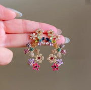 Colorful Rhinestone Flower Necklace Bracelet Stud – Jewelry Gift Ideas — 4