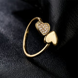 INS Simple Love Shape Golden Ring – Gifts for Couples — 6