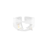 Irregular Surface Triangle Zircon Ring Sterling Silver – Gifts for Her — 5