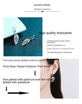 925 Sterling Silver Leaves Moissanite Ear Clips – Stylish Gifts — 5