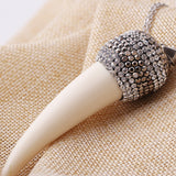 Statement Resin Horn And Diamond Pendant Necklace – Jewelry Gift Ideas — 4