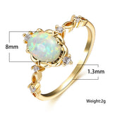 Natural Stone Semi-Precious Blue Moonstone Ring – Birthday Gifts — 2