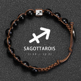 Natural Stone 12 Zodiac Obsidian Hand-woven Bracelet – Stylish Gifts — 13