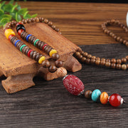Men's And Women's Ethnic Necklaces Retro Wooden Beads – Gifts for Her — 13