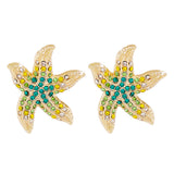 Women's Creative Starfish Full Diamond Stud Earrings – Gifts for Her — 5