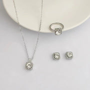 Square Women's Fashion Simple Necklace Rings Ear Studs – Stylish Gifts — 5