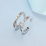 Starry Zircon Crown Couple Ring – Gifts for Couples — 3