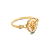 Women's White Shell Leaf Zircon Ring – Gifts for Her — 2