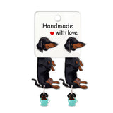 Cute Animal Dachshund Stud Earrings Cartoon Puppy – Dog Lover Gifts — 14
