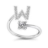 Female Stylish Adjustable Zircon 26 Letters Ring – Gifts for Her — 11