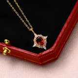 Retro Light Luxury Cross Star Garnet Pendant – Jewelry Gift Ideas — 2