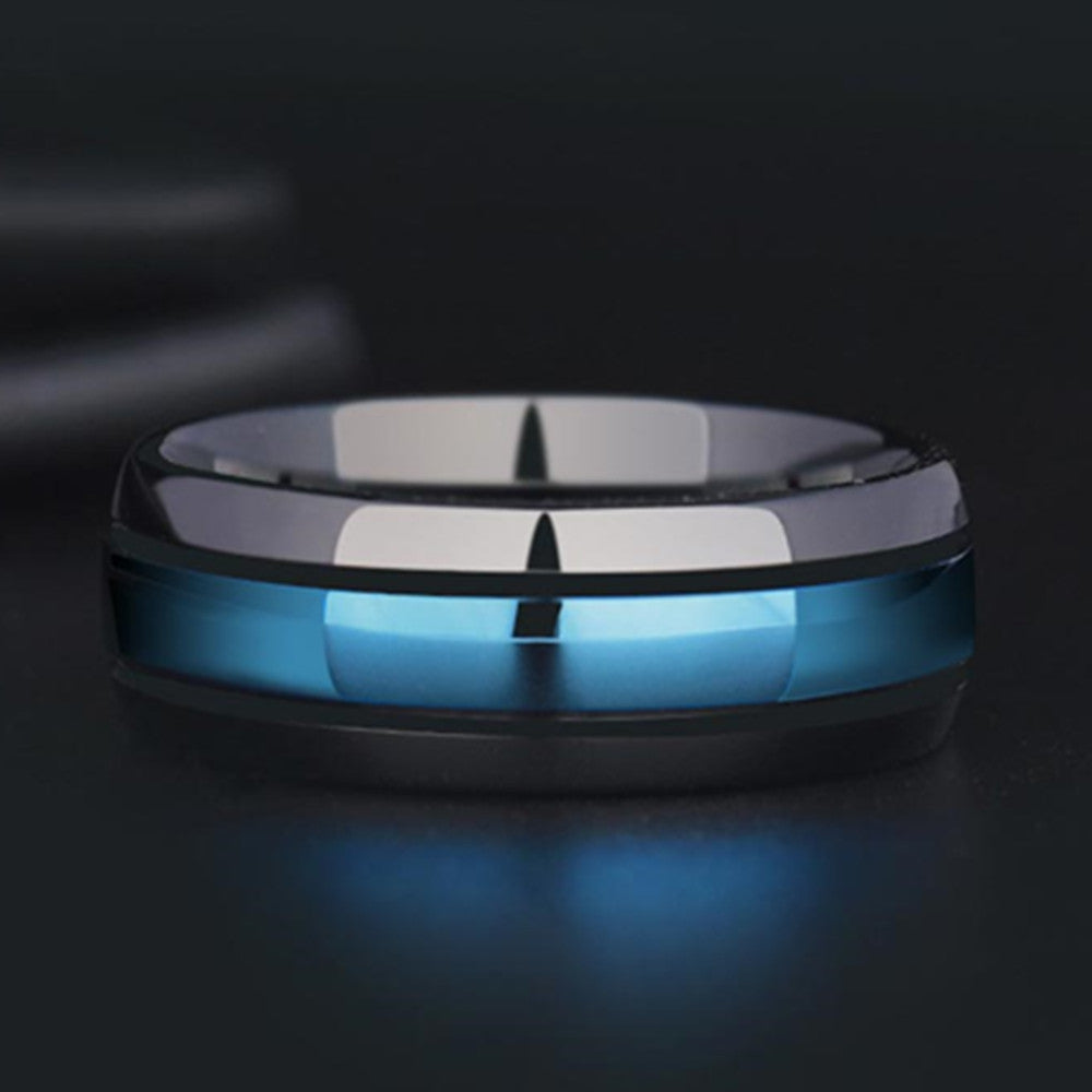 Fashion And Creative Black And Blue Groove Ring – Stylish Gifts — 1