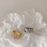Irregular Zircon Metal Ring Simplicity – Thoughtful Gifts — 3