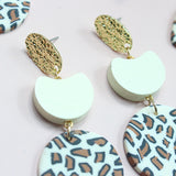 Women's Delicate Metal Panel Clay Earrings – Gifts for Her — 7