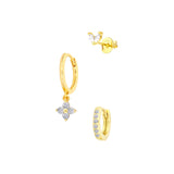 Women's Floral Clover Stacked Earrings Set – Gifts for Her — 3