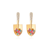 Alloy Inlaid Pearl Small Shovel Earrings – Unique Gift Ideas — 2