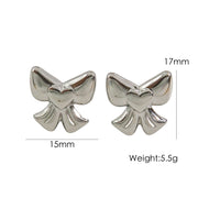 Bow Stainless Steel 14K Gold Earrings Necklace – Jewelry Gift Ideas — 10
