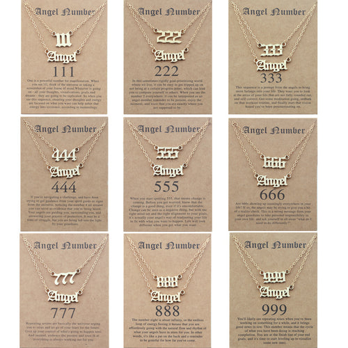 Angel Lucky Number Set Clavicle Card Necklace – Jewelry Gift Ideas — 1