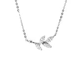 Ladies Sterling Silver Zircon Inlaid Necklace – Jewelry Gift Ideas — 2