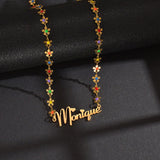 Drip Oil Flower Splice Necklace Fashion Stainless – Jewelry Gift Ideas — 4