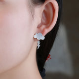 Earrings Shell Cloud Stud Earrings Sterling Silver – Practical Gifts — 1