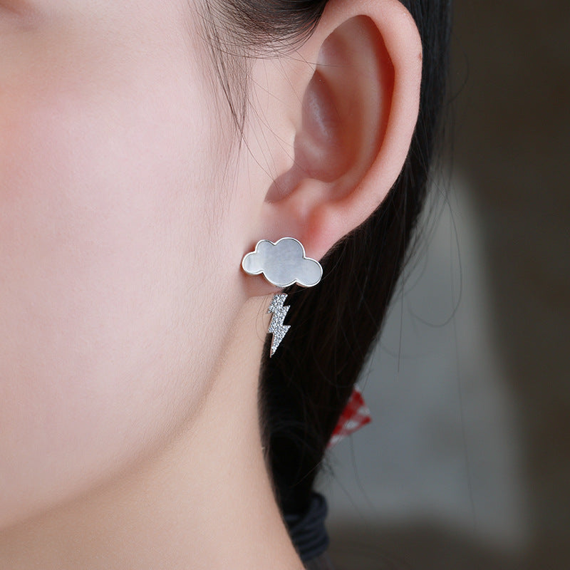 Earrings Shell Cloud Stud Earrings Sterling Silver – Practical Gifts — 1