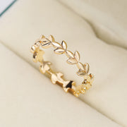 Fashion Rose Gold Rattan Leaf Ring – Stylish Gifts — 3