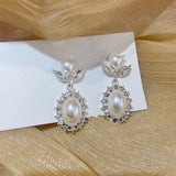 Love Pearl Rhinestone Earrings – Gifts for Couples — 1