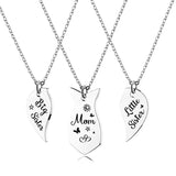 3 PCS Heart-shaped Matching Mom Sisters Necklace Set – Gifts for Her — 1